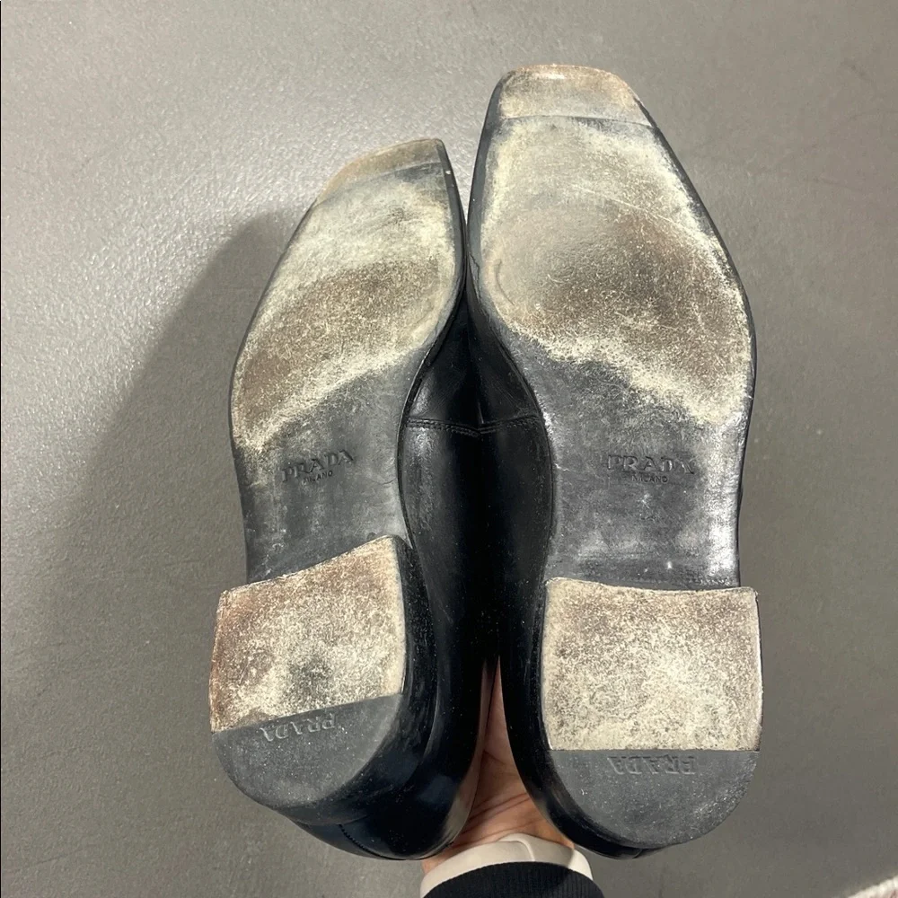 Prada black leather